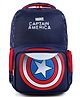 Play Nation Marvel Captain America School Backpack with Bottle Pockets Water Resistant & Back Cushion Navy Blue - Height 16 Inches