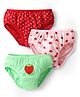 Babyhug 100% Single Jersey Knit Panties With Tropical Theme & Polka Dots Print Pack Of 3 - Red Pink & Light Green