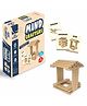 Clapjoy Mind Crafters - Wooden Block Construction Puzzle Game | STEM Learning Toy with 24 Wooden Planks and 20 Design Challenges