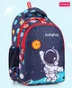 Babyhug 16 Inches Space Astronaut Print School Backpack|2 Compartments, 1 side Bottle Pocket|Water Resistant|Long lasting & Durable Zippers|Comfortable back cushioning|For School & Outdoors|Blue