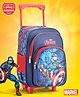 Play Nation Marvel Avengers Captain America Trolley Backpack|2 Compartments, 1 Front Pocket, 2 side Bottle Pockets|Water Resistant|Long lasting & Durable Zippers|For School & Outdoors|Blue- 15.8 inches