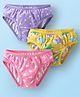 Babyhug 100% Cotton Single Jersey Knit Panties With Polka Dots & Star Print Pack Of 3 - Pink Purple & Yellow