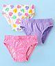 Babyhug 100% Cotton Single Jersey Knit Panties With Polka Dots & Heart Print - Purple White & Pink