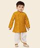 ETHNIKS NEURON Cotton Full Sleeves Bandhani Printed Dhoti Kurta Set - Gold