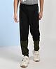 Hrit Cotton Colour Blocked Track Pantss - Black