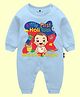 The Peppy Tend 100% Cotton Holi Theme Full Sleeves My First Holi With Mumma & Papa Text Printed Full Romper - Blue