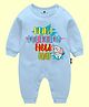 The Peppy Tend Holi Theme 100% Cotton Full Sleeves Bura Na Mano Holi Hai Text Printed Romper - Blue