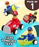 Fiddlerz Press and Go Toy Vehicle Set for Kids Sturdy Friction Powered Action Cars Colorful and Durable Design for Boys and Girls Ages 3+ (Pack of 1)