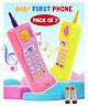 Fiddlerz Musical Phone Toy for Kids Interactive Light-Up Mobile with Songs Numeric Keypad Chat Function Learning Play Battery Operated Fun Gift for Boys and Girls- Assorted (Pack of 2)