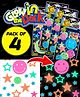 Fiddlerz Glow in The Dark Stickers Stars and Moon Wall Stickers with Double-Sided Tape for Kids Bedroom Ceiling Room Decoration Absorbs Light for Luminous Effect Home Décor Pack of 4