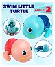 Fiddlerz Wind-Up Swimming Turtle Bath Toys for Babies Fun Floating Water Play Clockwork Swimming Action Bathtub Pool Toys Interactive Water Toys for Boys and Girls- (Pack of 2)