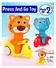 Fiddlerz Press and Go Scooter Toys Animal Themed Bike Head Rotating Push Down to Move Forward Fun Learning Playset for Toddlers Boys and Girls- (Pack of 2)