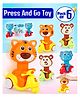 Fiddlerz Press and Go Scooter Toys Animal Themed Bike Head Rotating Push Down to Move Forward Fun Learning Playset for Toddlers Boys and Girls- (Pack of 6)