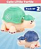 Fiddlerz Press and Go Turtle Toy for Babies with Light and Music Interactive Crawling Tortoise for Toddlers Sturdy Durable Design Early Learning Educational Toy for Boys and Girls- (Pack of 2)