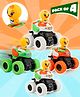 Fiddlerz Friction Cars for Kids Push and Go Toy Vehicles Duck Face Cartoon Cars for Toddlers Crawling Vehicle Toy for Boys and Girls (Pack of 4)