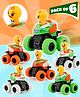 Fiddlerz Friction Cars for Kids Push and Go Toy Vehicles Duck Face Cartoon Cars for Toddlers Crawling Vehicle Toy for Boys and Girls (Pack of 6)