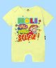 The Peppy Tend 100% Cotton Holi Theme Half Sleeves Holi Wali Pehli Selfie Text Printed Romper - Yellow