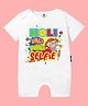 The Peppy Tend 100% Cotton Holi Theme Half Sleeves Holi Wali Pehli Selfie Text Printed Romper - White