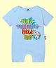 The Peppy Tend 100% Cotton Holi Theme Half Sleeves Bura Na Mano Holi Hai Text Printed Romper - Blue