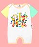 The Peppy Tend 100% Cotton Holi Theme Half Sleeves My 1st Holi Text Printed Romper - Multi Colour