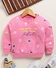 Biskid Cotton Full Sleeves Beauty In Little Things Text Detailed Sweatshirt - Pink