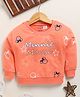 Biskid Cotton Mickey & Friends Featuring Full Sleeves Minnie Mouse Text Printed Sweatshirt - Orange