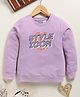 Biskid Cotton Full Sleeves Style Icon Text Print Sweatshirt - Purple