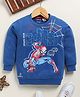 Biskid Cotton Marvel Avengers Featuring Full Sleeves Spider Man Character Printed Sweatshirt - Blue
