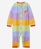 The Souled Store Cotton Full Sleeves Rugby Striped & Duck Embroidered Romper - Multi Colour