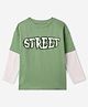 The Souled Store Cotton Full Doctor Sleeves Street Text Printed Tee - Green