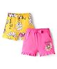 Babyhug Disney Terry Knit Knee Length Shorts With Minnie Mouse Family Graphics & Frill Detailing Pack of 2 - Pink & Yellow