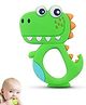 Tony Stark Cute Dinosaur Silicone Baby Teether for Teething Gums, Teether for 3+ Months Baby, Helps Biting Skills Development, Colour & Shape Recognition, Food Grade Silicone, Teething Toy for Infants, Babies, and Toddlers (Green)