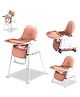 TONY STARK Comfort 4 in 1 Premium Multifunctional High Chair with Booster, Normal & Detachable Tray, Adjustable Height, One-Hand Adjustable, Ultra Soft Cushion for Kids/Baby (Brown)