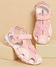 Pine Kids Sandals with Velcro Closure & Butterfly Applique - Pink