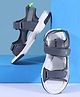 Pine Kids Sandals with Velcro Closure & Text Print - Grey