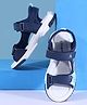 Pine Kids Sandals with Velcro Closure & Text Print - Blue