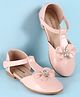 Pine Kids Velcro Closure Ballerina with Bow Applique - Pink
