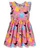 Pine Kids Disney Single Jersey Knit Frill Sleeves Frock with Disney Princess Graphics - Pink