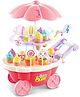 FUNVERSE Plastic Luxury Sweet Shop Cart for Kids, 39 Pcs Ice Cream Kitchen Set Cart with Music & Led Lights | Ice Cream Kitchen Set Toys for Kids