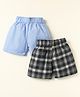 Rikidoos Pack Of 2 Checked & Animals Printed Boxers - Grey & Blue