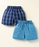 Rikidoos Pack Of 2 Checked & Fish Printed Boxers - Navy & Blue