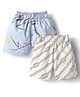 Rikidoos Cotton Pack Of 2 Abstract Printed Boxers - Sky Blue & White