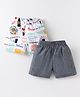 Rikidoos Pack Of 2 Solid & Typography Printed Boxers - Light Blue & White