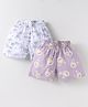 Rikidoos Pack Of 2 Palm Trees & Bunny Printed Boxers - Purple & White