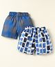 Rikidoos Pack Of 2 Checked & Abstract Printed Boxers - Blue & White
