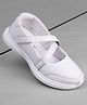 Pine Kids Velcro Closure Solid Coloured School Shoes - White