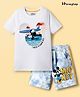 Honeyhap Disney 100% Cotton Half Sleeves T-Shirt & Shorts With Mickey Mouse Graphics & Tie & Dye Detailing - Light Blue & White