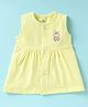Child World Sinker Knit Sleeveless Front Open Frock with Bunny Print - Yellow