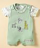 Child World Interlock Knit Half Sleeves Animal Embroidered & Printed Dungaree Style Romper with Half Sleeves Inner T-Shirt - Yellow