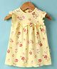 Child World Interlock Knit Sleeveless Frock With Floral Print - Lemon Yellow